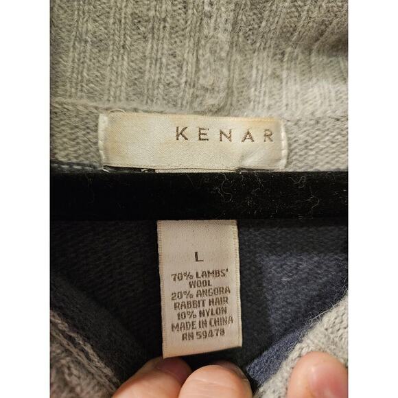 Kenar sweater vintage lambs wool angora blue gray short sleeve wmn L‎ - Picture 3 of 5